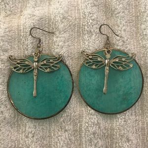 Stunning vintage turquoise dragonfly earrings